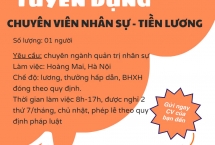 Tuyển dụng Chuyên viên quản lý lao động – tiền lương, BHXH